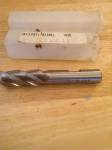 9/16 Ground End Mill 1/2 Shank