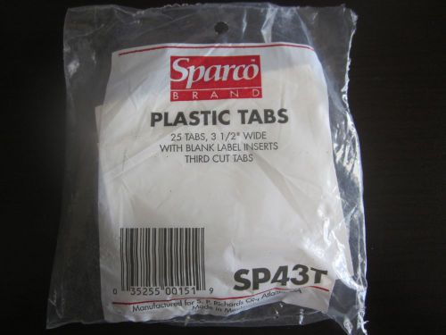 Sparco SP43T Clear Plastic Tabs With Paper Inserts Hanging Folder Tabs