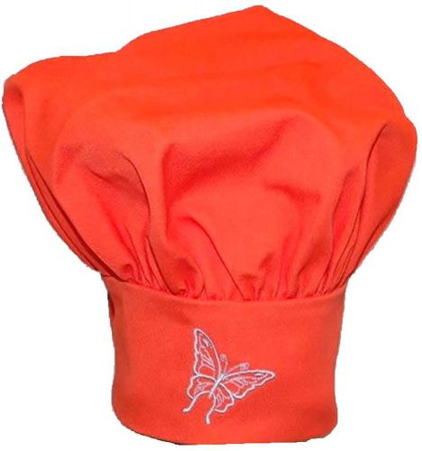 Butterfly Outline Chef Hat Adult Adjust Beautiful Silver Monogram Orange Avail