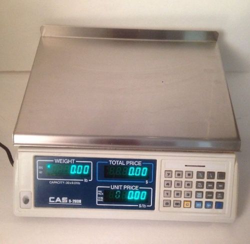 CAS S-2000 30LB x 0.01LB NTEP Price Computing Retail Scale &amp; Dual LCD Display