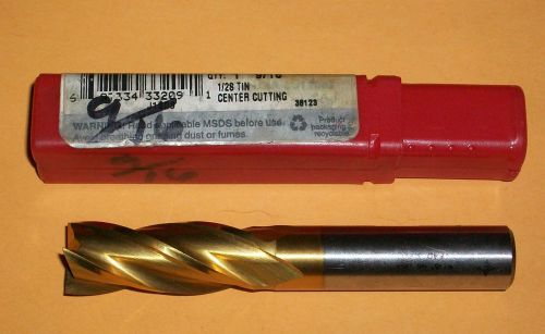 Cleveland 9/16&#034; End Mill HSS TiN Coated 4 Flute  LOC 1 3/8&#034; Made in USA NEW