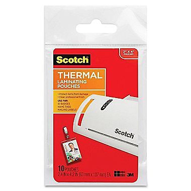 New Scotch TP5852-10 Thermal Laminating Pouches With Clip for ID Badge Name tag
