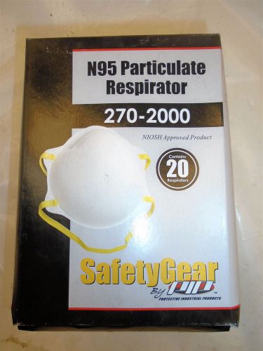 PIP 270-2000 SAFETY GEAR N95 DISPOSABLE PARTICULATE RESPIRATORS NEW 20 COUNT