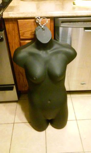 BLACK Female Torso Mannequin Form w/Hook Hanger Woman&#039;s Clothing