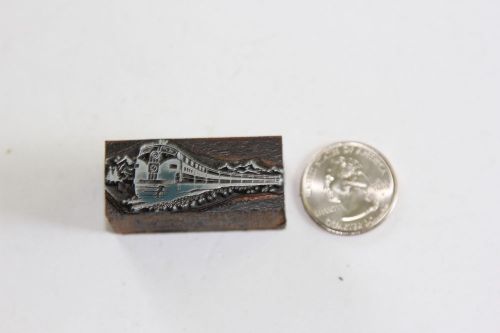 Vintage Train Letterpress Printers Block