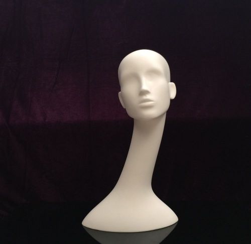20&#034; Fiberglass Cute Matt White Female Mannequin For Display Wigs Hats Headsets