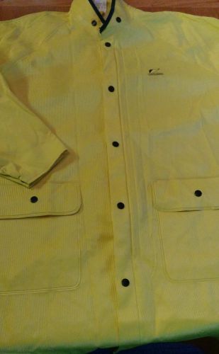 Onguard coverall yellow long rain coat size: xxl 2extra large snap front no hood for sale