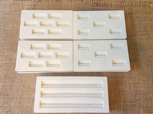 Lot Of 5 Ring Jewlery Display White Faux Leather Double Sided