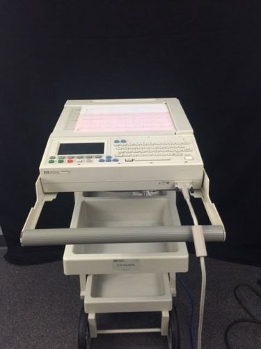 Phillips hp pagewriter 200 ekg/ecg system with cart for sale