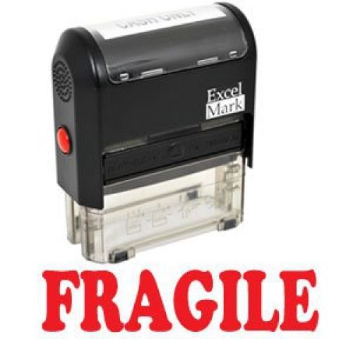 ExcelMark FRAGILE Self Inking Rubber Stamp - Red Ink (42A1539WEB-R)