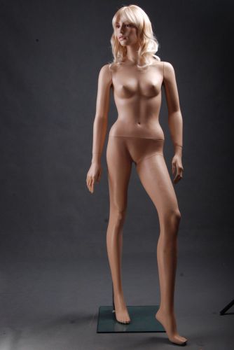 5FT 8 INCHES TALL 34&#034;25&#034;34&#034; FEMALE FIBERGLASS MANNEQUIN W/WIG (HLM7