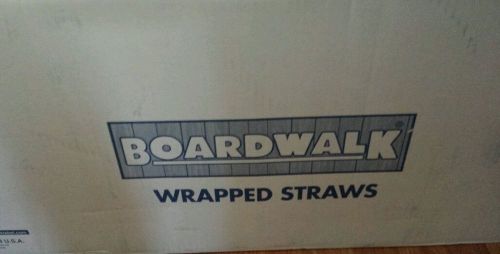 Boardwalk wrapped straws BWK2851S 500/box 24 boxes 7.75&#034; Sturdy NIB Free Ship