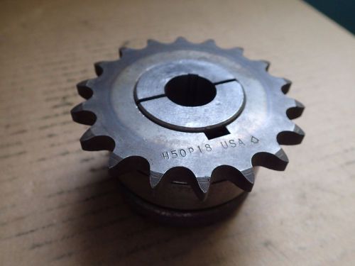 H50P18 Chain Drive Sprocket Gear #50 Chain 18 Tooth 7/8&#034; Split Taper Hub