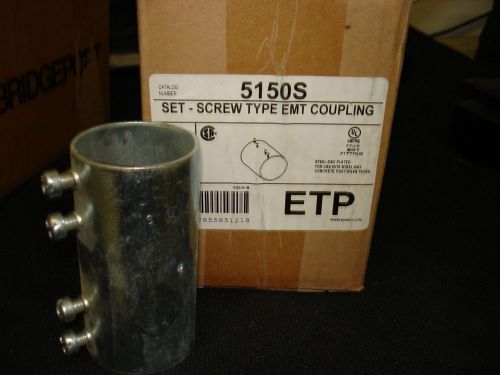 Lot (of 8) Galvanized 1-1/2&#034; Conduit Set-Screw Type EMT Couplings (ETP #5150S)