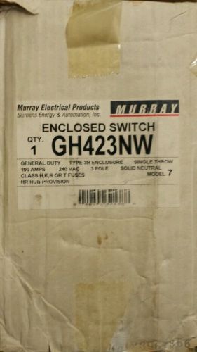 New In Box Murray Cutler Hammer GH423NW 100A 240V Fusible Nema 3R FREE SHIPPING