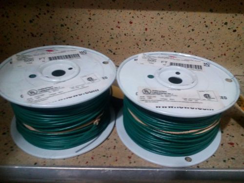 2 rolls 500 foot 1015/1230 18b192 green industrial electric wire 600v mtw 105c