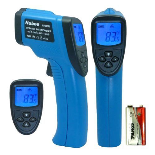 Nubee temperature gun non contact infrared ir thermometer, blue/black for sale