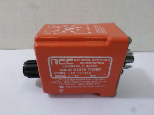 Used NCC T1k-10-466 Range .1-10Sec 12 VDC Contact 10/6AMP 50/60Hz