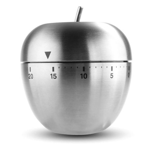 Stainless Steel Kitchen Cooking Mechanical Timer 60 Minutes Alarm Apple Shape