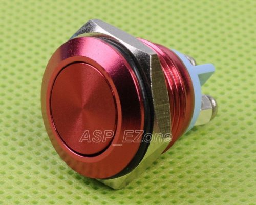 16mm Start Horn Button Momentary Stainless Steel Metal Push Button Switch(Red)