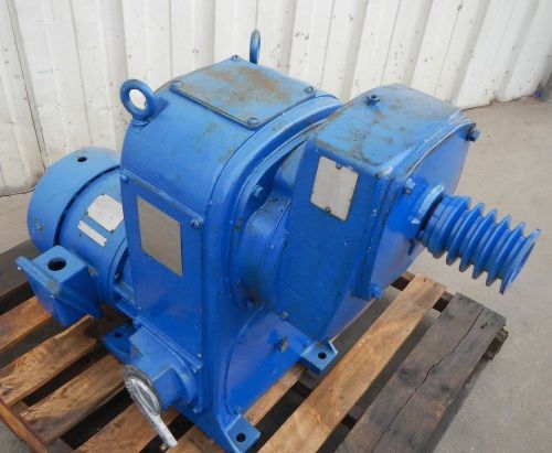 Ge 7 1/2 hp right angle 2.25/1 gear drive w polydyne adjustable speed drive for sale