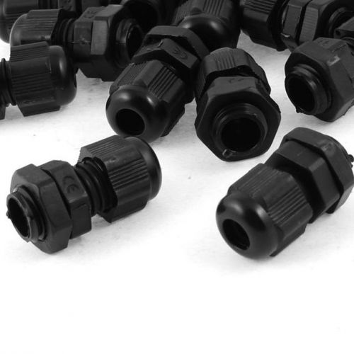 20 pieces black plastic waterproof cable gland connector pg7 gy for sale
