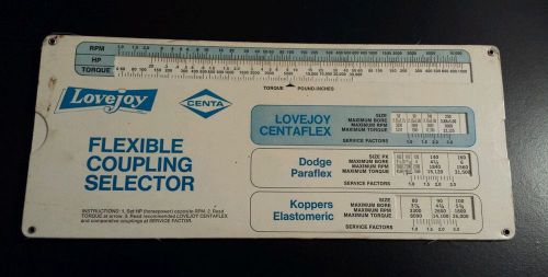 1978 Lovejoy Centa Flexible Coupling Selector Calculator Sliding Chart