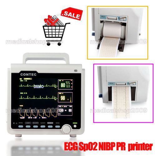 Factory promotion icu ccu  patient monitor  (ecg nibp spo2 pr + printer) 6000a for sale