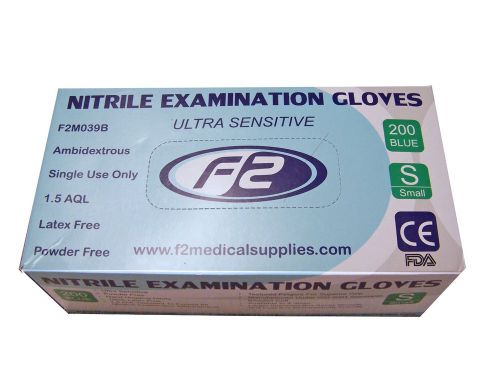 200 F2 Medical Disposable Nitrile Examination Gloves Small. Vets