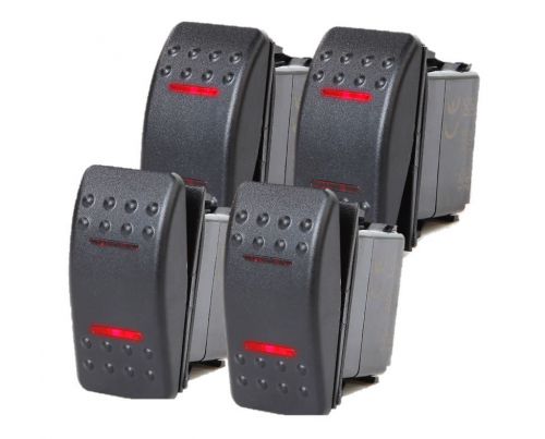# 4 pcs marine boat rv rocker switch on-off-on dpdt 7 pin 2 red led trailer for sale