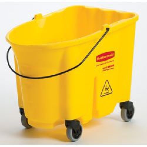 Rubbermaid FG757000 Yellow 35-Quart WaveBrake Mopping Bucket with Caster Kit