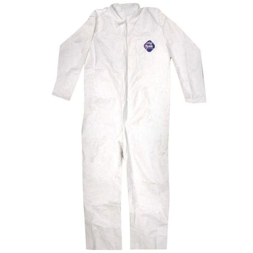 Case of 25 Disposable White Tyvek Coverall Suit Zip Straight Size XL