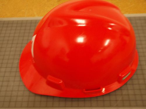 Nine: MSA Red Hard Hats, Class E, Type I, Weyerhaeuser Name &amp; Logo !63A!