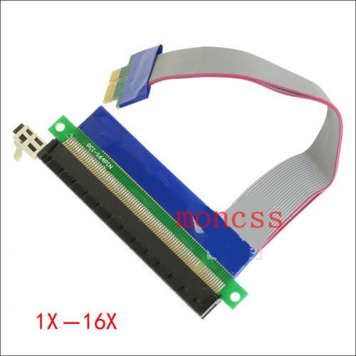 Pci-e extension cable 1x to 16x slot extender riser card adapter 25cm for sale
