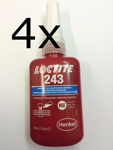 4x new genuine loctite 243 50ml threadlocker medium strength glue for sale