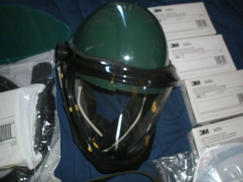 3M Adflo Helmet L series Green Helmet With Wide Vie + Accessories!!