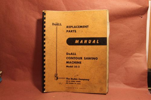 Doall 16-3 Band Saw Parts Manual
