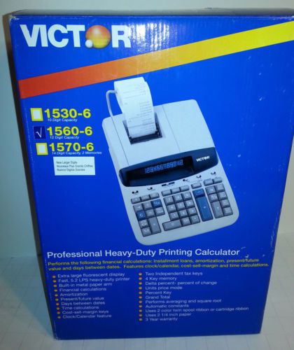 Victor 1560-6 Professional Heavy Duty Printing Calculator with TWO-Color Printer