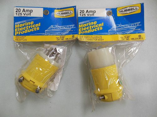 Hubbell H.D. Marine TwistLock Plug HBL23CM11 and Cord Body HBL23CM13 (LOT OF 2)