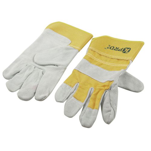 2 Pcs Short Yellow Twill Cuff Faux Suede Nylon Full Finger Welding Gloves
