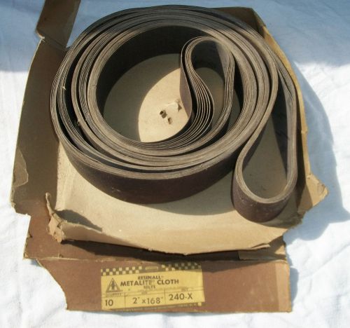Lot of 8 NORTON Resinall Metalite Cloth 2&#034; x 160&#034; Grit 240-X Sanding Belts