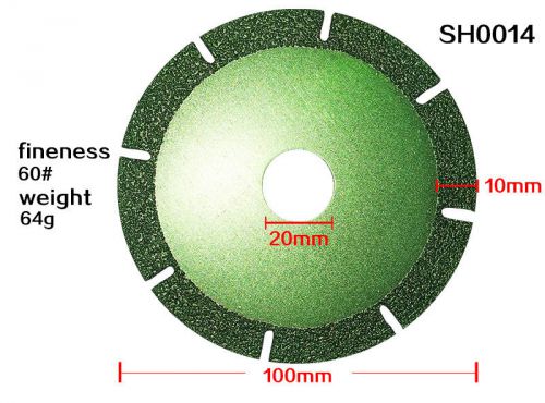 Dark Green Diamond Brazed Open Flat 4&#034; Grinding Wheel Grinder Cutter off Disc
