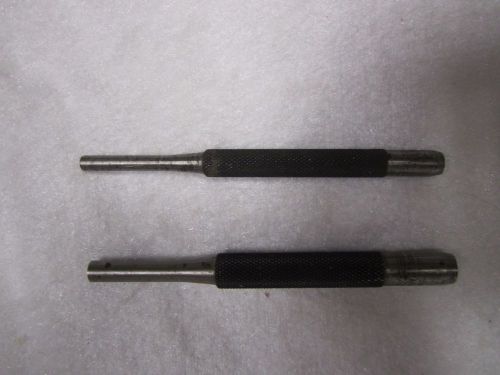 2 two STARRETT PIN PUNCHES WITH KNURLED HANDLE USA MADE 4 IN LONG