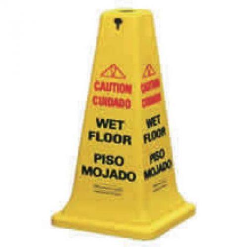 Safety cone multi-lingual &#034;caution wet floor&#034; imprint yellow 111 627677yl for sale