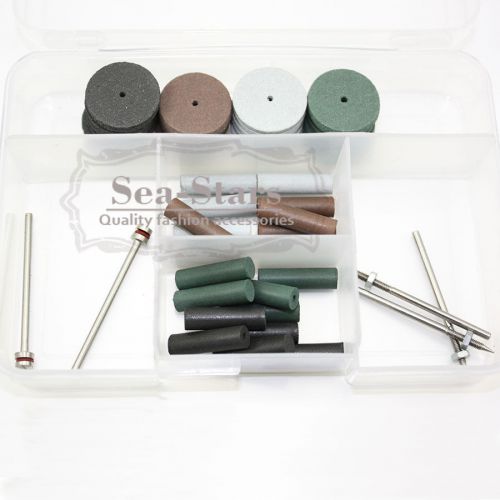 New band polishing set 5 pcs shank mandrel rotary tool &amp; 40 pcs rubber wheels for sale