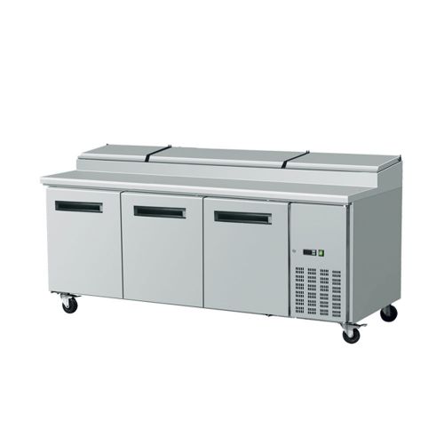 Eq pr96l3 commercial triple 3 door pizza prep refrigerator cooler table 93&#034; unit for sale