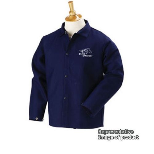 Revco Black Stallion FN9-30C 30&#034; 9oz. Navy FR Cotton Welding Jacket,  Medium