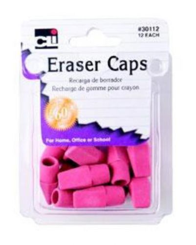 Charles Leonard Eraser Caps Pink 12 Count