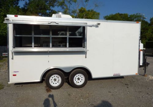 Concession trailer 8.5x16 white - catering event food trailer for sale