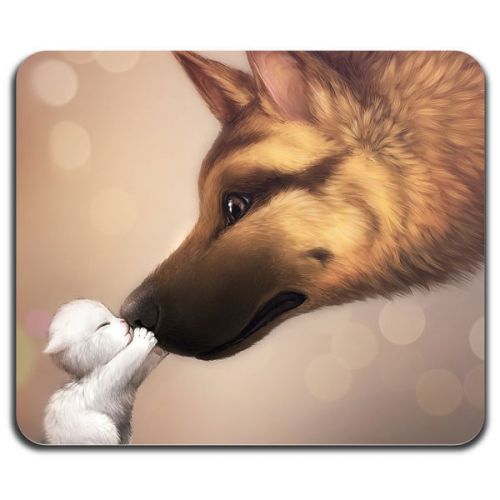 New! Cute Kitty and Dog Friends Pet Lovers Art Cool Computer Mouse Pad Washable